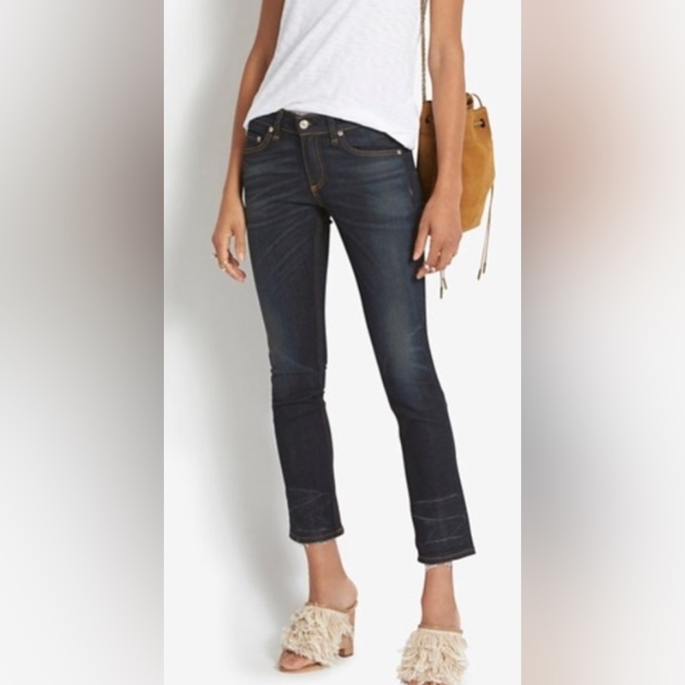 Rag & Bone Crop Jean in Santiago Wash Raw Hem Size 29 Preppy Beach ❤️